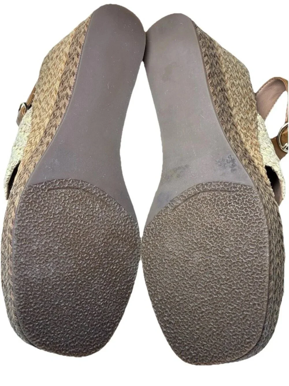 Linea Paolo Edith Raffia Wedge Sandals 7.5M Straw Platform Cross Strap Boho